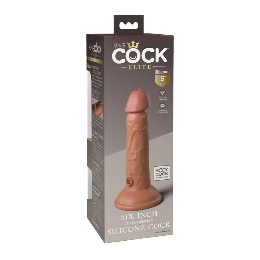 KING COCK - ELITE DILDO REALISTICO IN SILICONE 15.2 CM CARAMEL